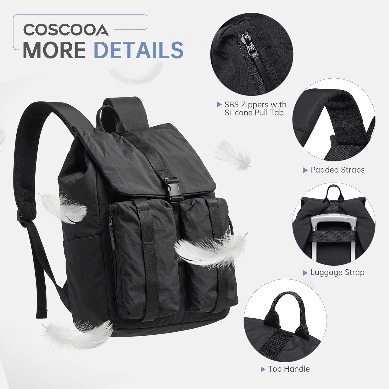 Carry On Travel Backpack 40x30x15 CM,6x12x16 inch Personal Item Bag - Image 6