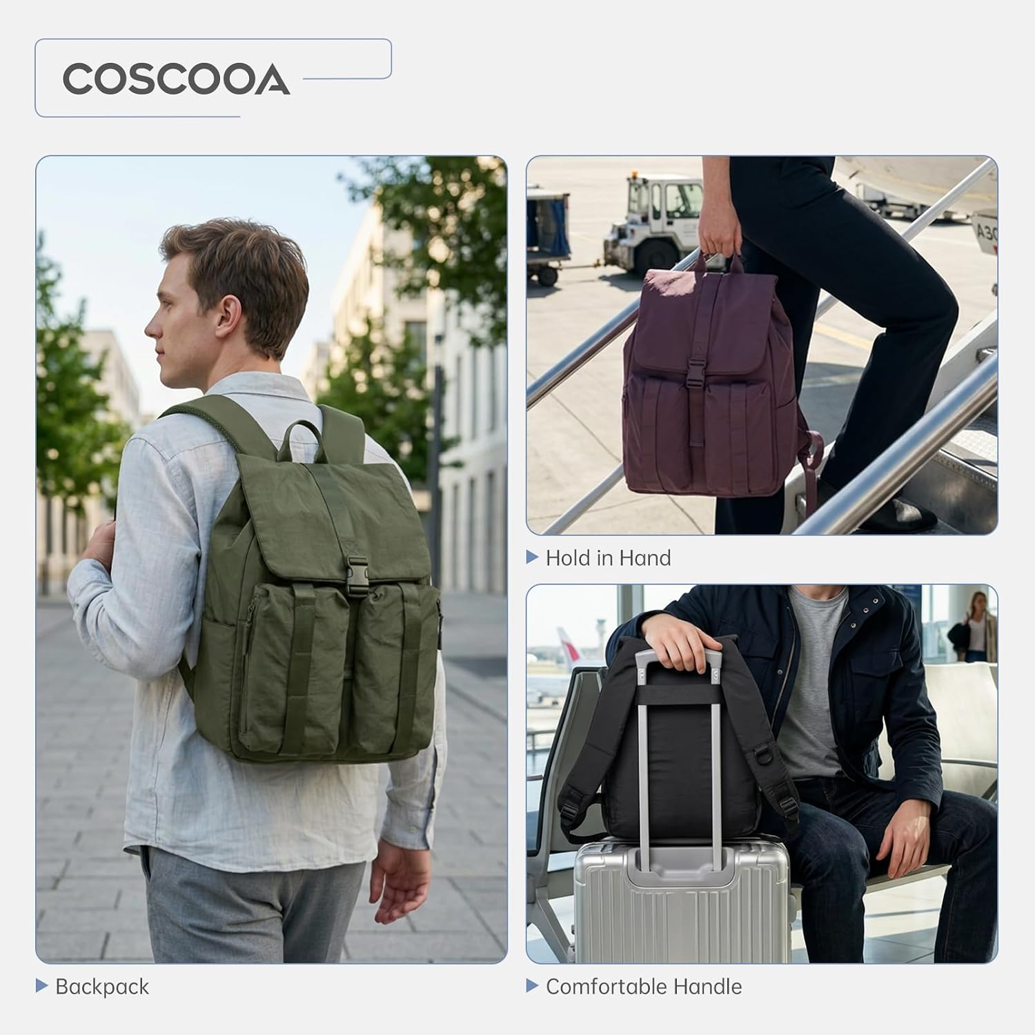 Carry On Travel Backpack 40x30x15 CM,6x12x16 inch Personal Item Bag - Image 7