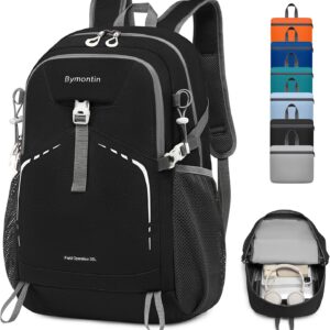 Lightweight Foldable 35L Everyday Backpack, Packable Daypack (Black)